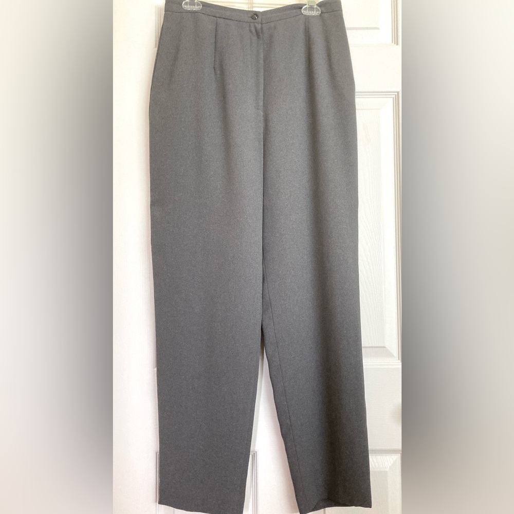 Alfani Gray Pants Slacks Trousers Tapered Legs size 12 Hi Wasted Pants